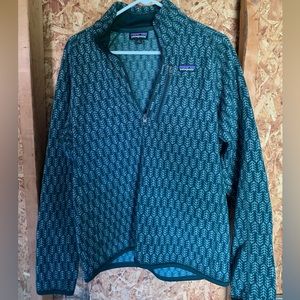 Patagonia Men's Better Sweater 1/4 Zip Pullover Green/white speck pattern